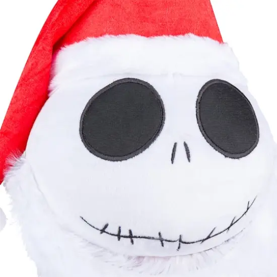 18" Jack Skellington Holiday Greeter in Santa Suit with Stocking {5}