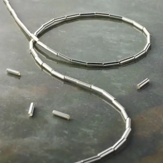 Silver Metal Bugle Beads, 6mm by Bead Landing&trade; {3}