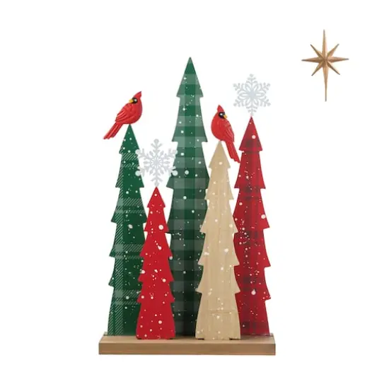 Glitzhome&reg; 23.5" Wooden Christmas Tree Table D&eacute;cor {7}