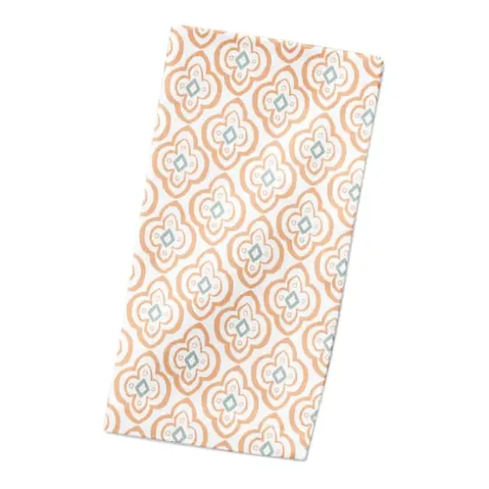 Quatre Cotton Twill Napkin Orange on White {3}