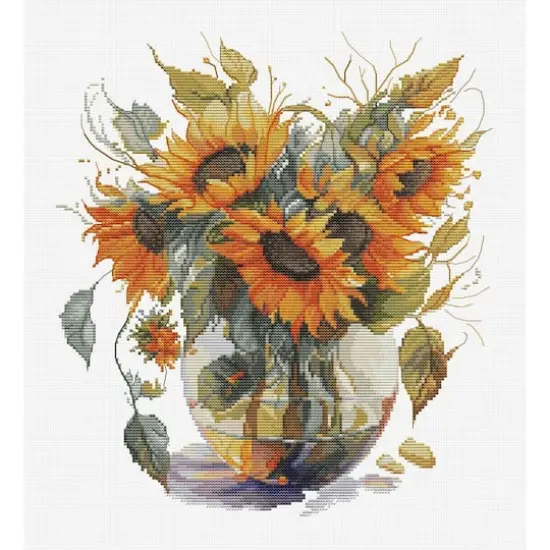 Luca-S Vase with Sunflowers Counted Cross Stitch Kit {1}