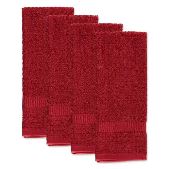 DII&reg; Solid Barn Red Waffle Terry Dishtowels, 4ct. {3}