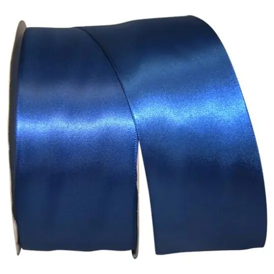 JAM Paper 2.5'' x 50yd. Double Face Satin Ribbon Light Navy {1}