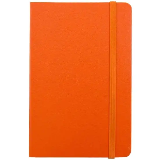 JAM Paper Travel Size Hardcover Notebook with Elastic Band Sunburst Orange {1}