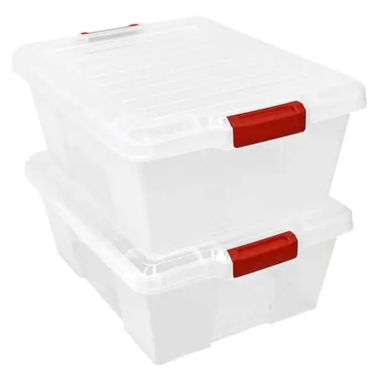 Quantum Storage Systems&reg; 21" x 15.875" x 7.75" Clear Latch Container {5}