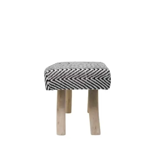 48" Black Wood Chevron Bench with Wood Legs {4}