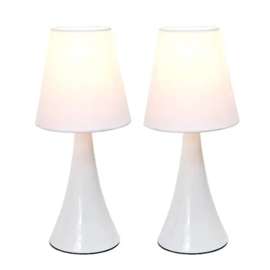 Simple Designs™ Valencia Colors 2-Pack Mini Touch Table Lamp Set White with White Shade {3}