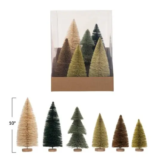 Hello Honey&reg; Sisal Bottle Brush Trees with Wood Bases, 6ct. {5}