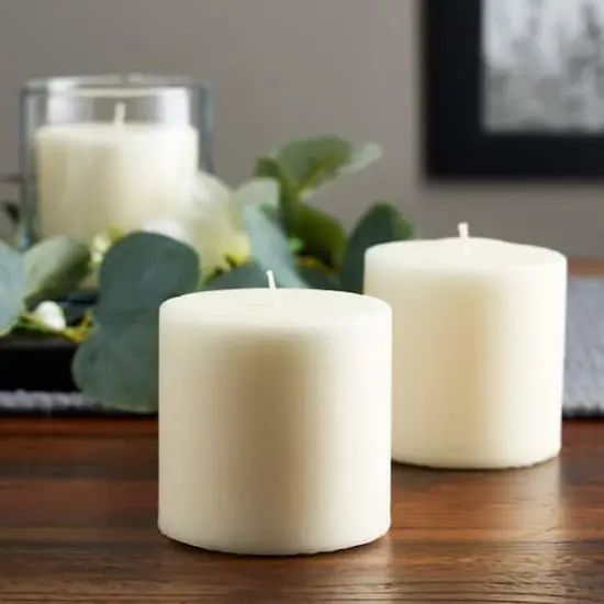 Ashland&reg; Basic Elements&trade; Ivory Pillar Candle, 3 Pack {3}