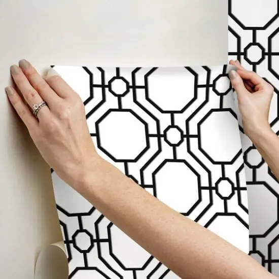 InHome Crawford Black & White Peel & Stick Wallpaper {9}