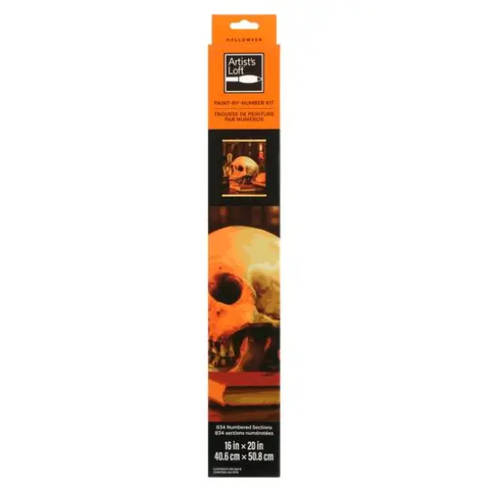 16" x 20" Skull Library Paint-by-Number Kit with Wood Display Hanger by Artist's Loft&reg; {6}