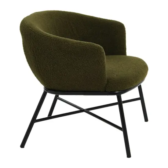 Hello Honey&reg; Bowery Boucle Upholstered Accent Arm Chair Dark Green {8}