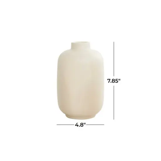 8" Cream Ceramic Minimalistic Vase {7}