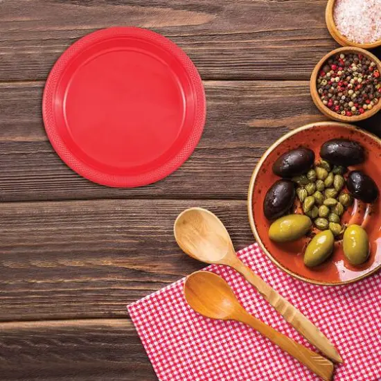 JAM Paper 7" Plastic Party Plates, 20ct. Red {5}