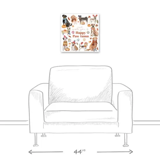 Happy Paw-tumn 16" x 16" Canvas Wall Art {4}