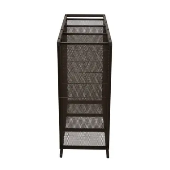 Household Essentials 32" 4-Tier Metal Shoe Rack Brown {9}