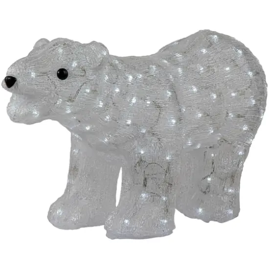 28" Lighted Commercial Grade Acrylic Polar Bear Christmas Display Decoration {7}
