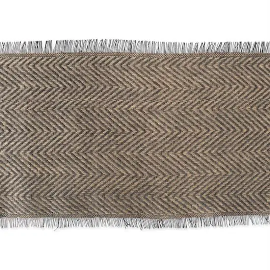 DII&reg; 108" Chevron Burlap Table Runner Mineral {6}