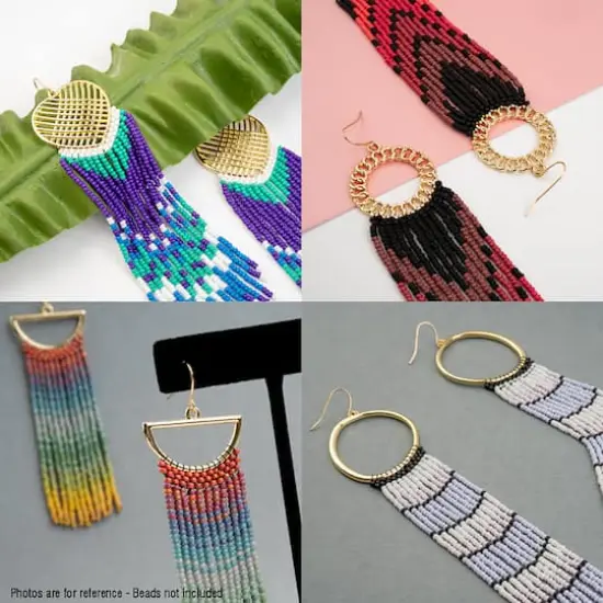 John Bead Beadwork Findings Gold Branch with Leaves Pendants {3}