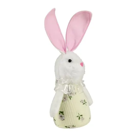 11" Yellow Spring Floral Easter Bunny Figure {4}