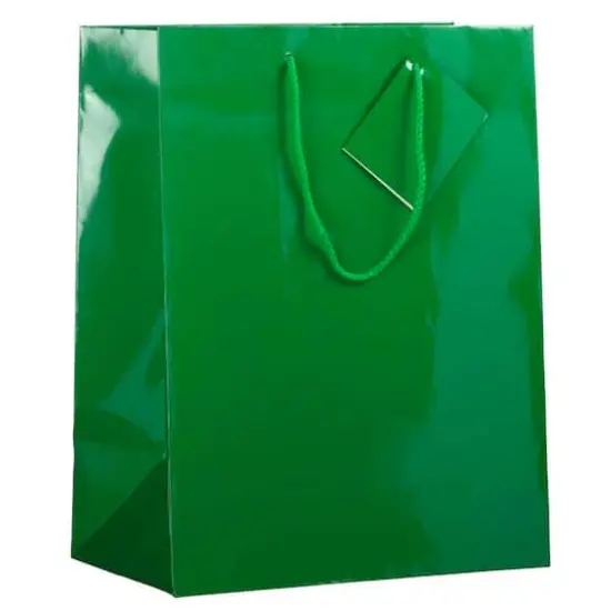 JAM Paper Large Glossy Gift Bags, 6ct. Green {1}