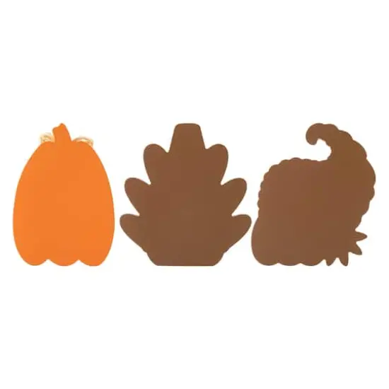 Glitzhome&reg; 7" Thanksgiving Wooden Pumpkin, Turkey & Croissant Table D&eacute;cor Set {8}