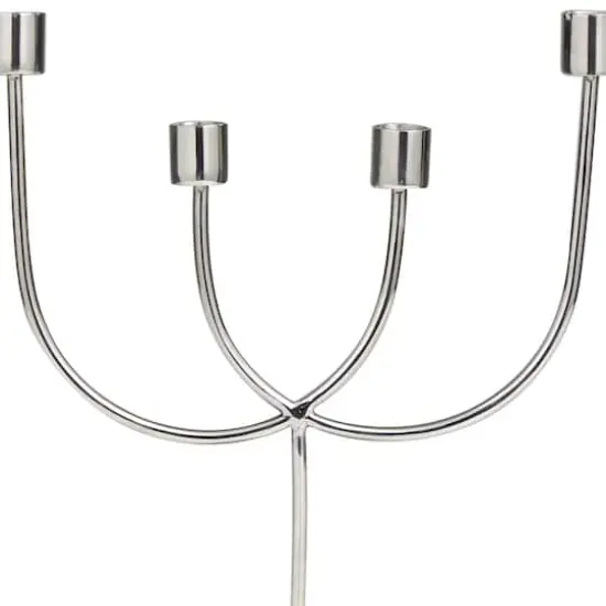 13" Silver Stainless Steel Overlapping U-Shaped Candelabra {4}