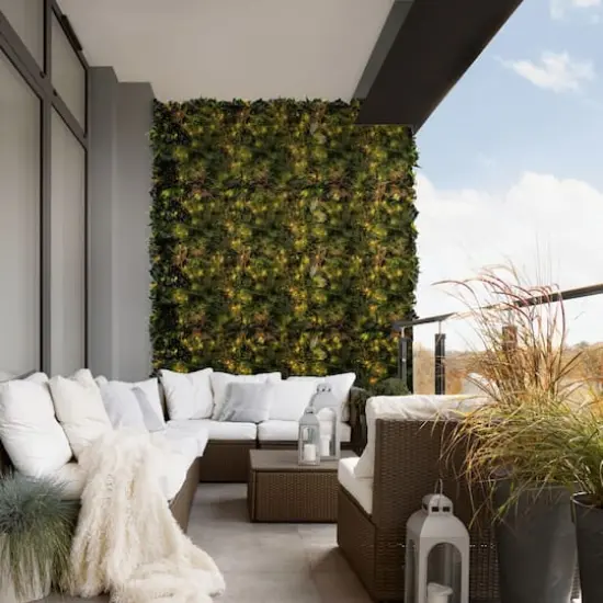 GreenSmart Dekor 40" Bali with LED lights Faux Green Plant Wall {3}