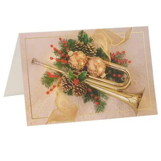 JAM Paper Modern Holiday Horn Blank Christmas Cards Set, 10ct. {3}