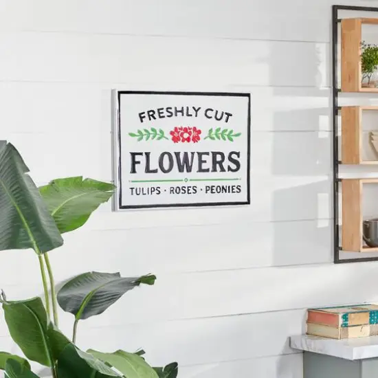 20" White Farmhouse Metal Wall Sign {9}