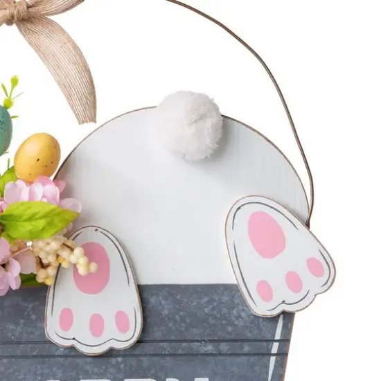 Glitzhome&reg; 18" Easter Wooden Bunny Eggs Wall D&eacute;cor {8}