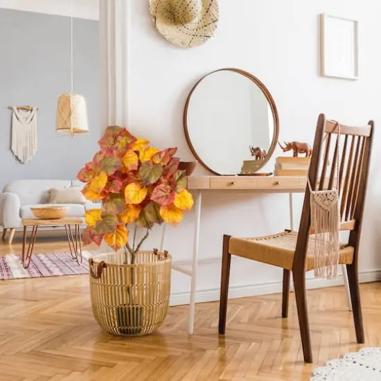 4ft. Potted Autumn Umbrella Ficus Fall Artificial Tree {6}