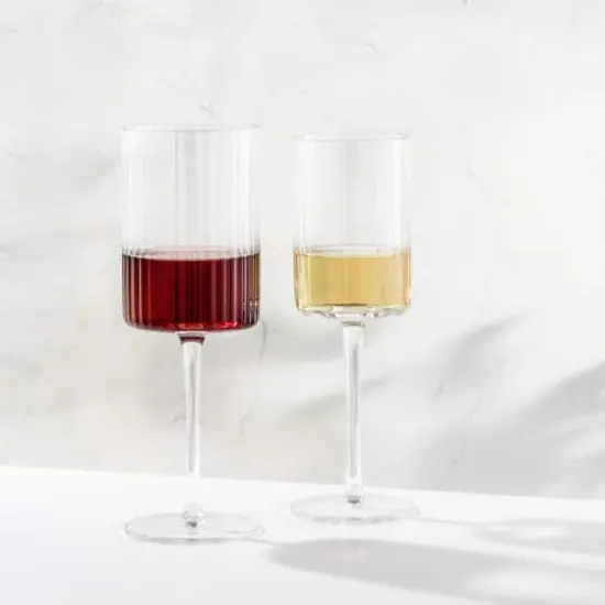 JoyJolt® 17.5oz. Elle Fluted Cylinder Red Wine Glasses, 2ct. {3}