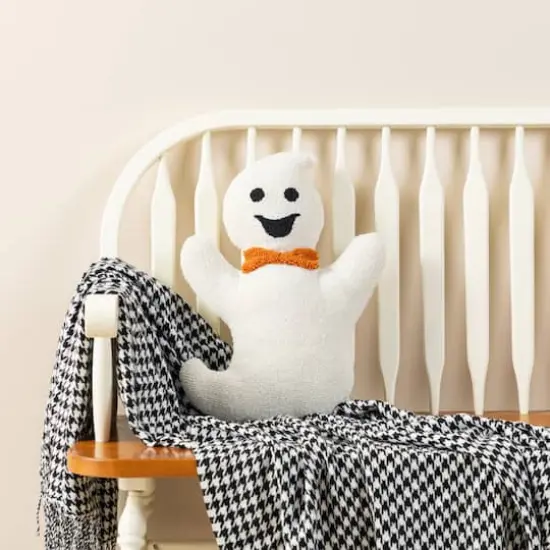 Glitzhome&reg; 18"H Halloween Hooked Ghost Shaped Pillow {5}