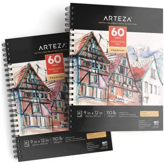 Arteza&reg; 9" x 12" Mixed Media Pads, 2ct. {1}