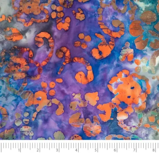 SINGER Batik Blue & Purple Flower Cotton Fabric {1}