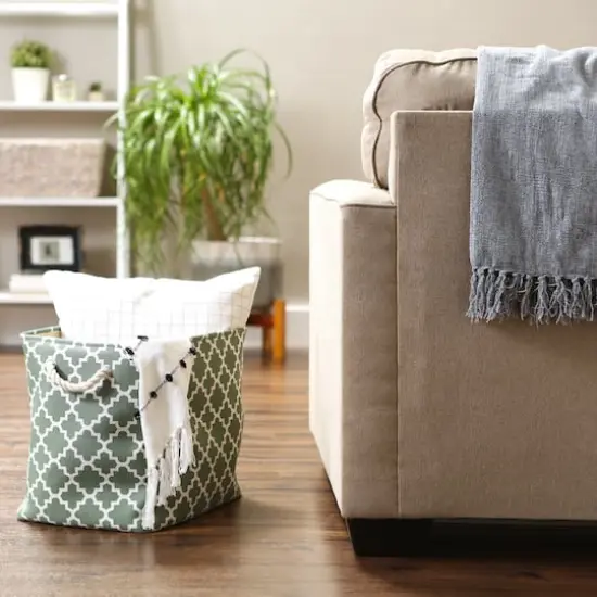 DII&reg; Large Rectangle Lattice Polyester Bin Artichoke {7}