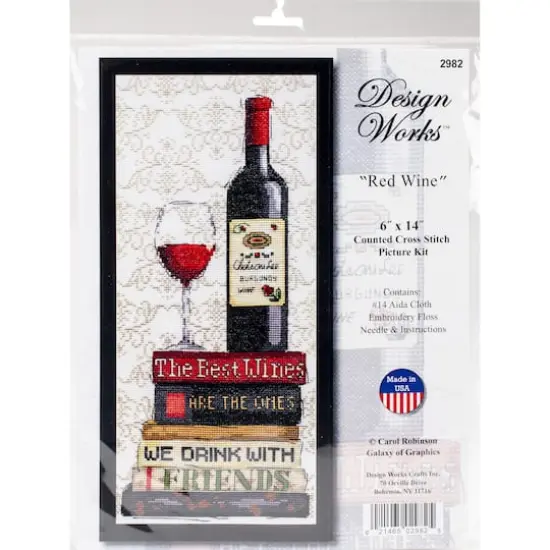 Design Works&trade; Red Wine Counted Cross Stitch Kit {1}