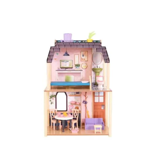 KidKraft Bella View Wooden Dollhouse with Rooftop Deck & 31 Accessories {3}