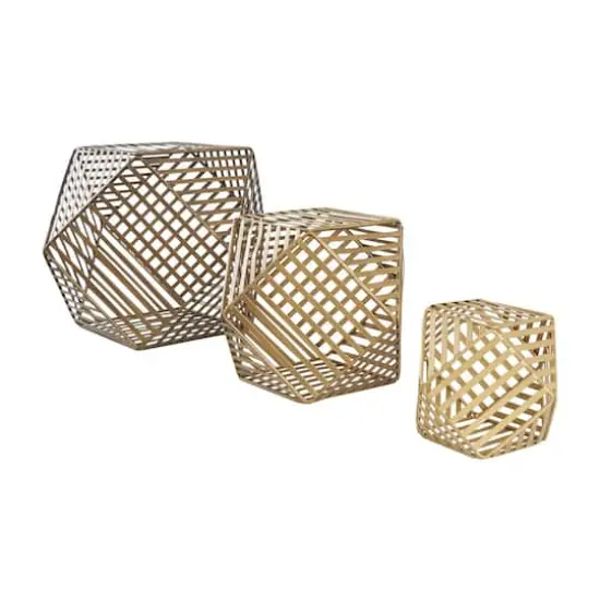 Gold Metal Geometric Sculpture Set, 3ct. {4}