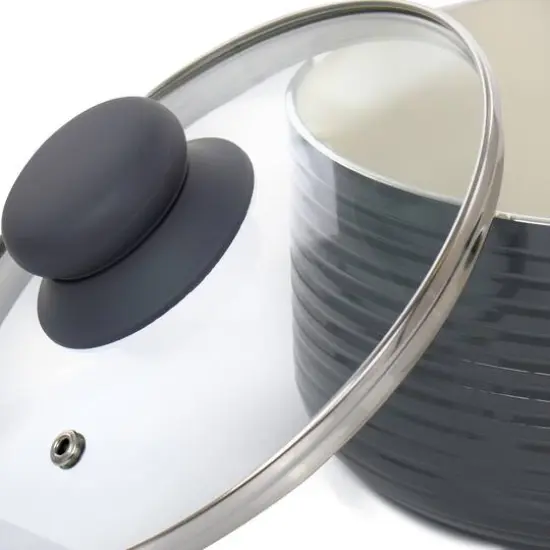 Oster Ridge Valley 2.5qt. Gray Nonstick Aluminum Saucepan with Lid {7}