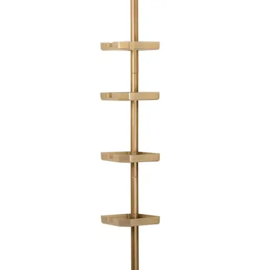 Bath Bliss 4-Tier Tension Corner Shower Organizer Caddy Gold {1}