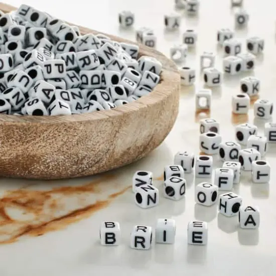 Alphabet Acrylic Cube Craft Beads by Bead Landing&trade;, 5.5mm {4}