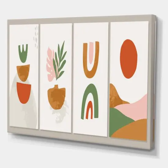 Designart - Minimalistic Compostion of Organic Shapes VI - Modern Canvas Wall Art Print {1}