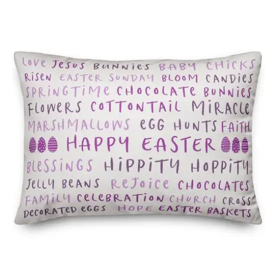 Easter Stuff Purples 2 14" x 20" Indoor / Outdoor Pillow {3}