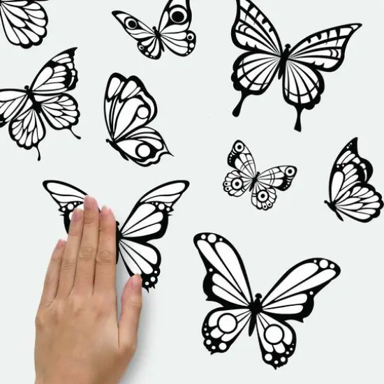 RoomMates Color Your Own Butterflies Peel & Stick Wall Decals {6}
