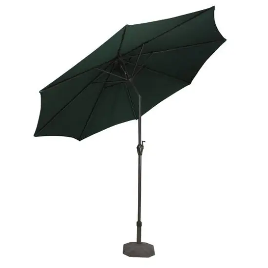 9 ft. Hunter Green & Black Outdoor Patio Market Umbrella {4}