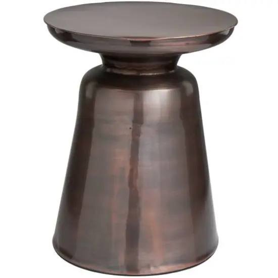 19" Copper Metal Accent Table with Bell Shaped Base  {5}