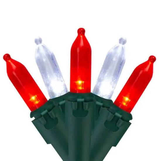 100ct. LED Mini Christmas Lights With Green Wire Red/White {5}