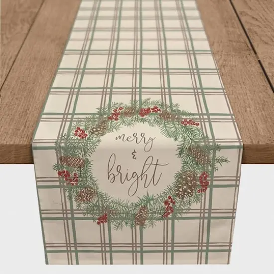 90" Merry & Bright Plaid Cotton Twill Runner {1}